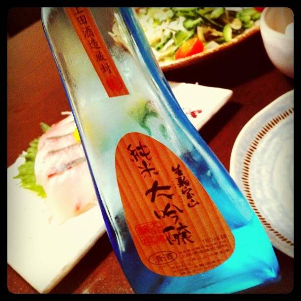 生駒宝山純米大吟醸（上田酒造）の青い瓶